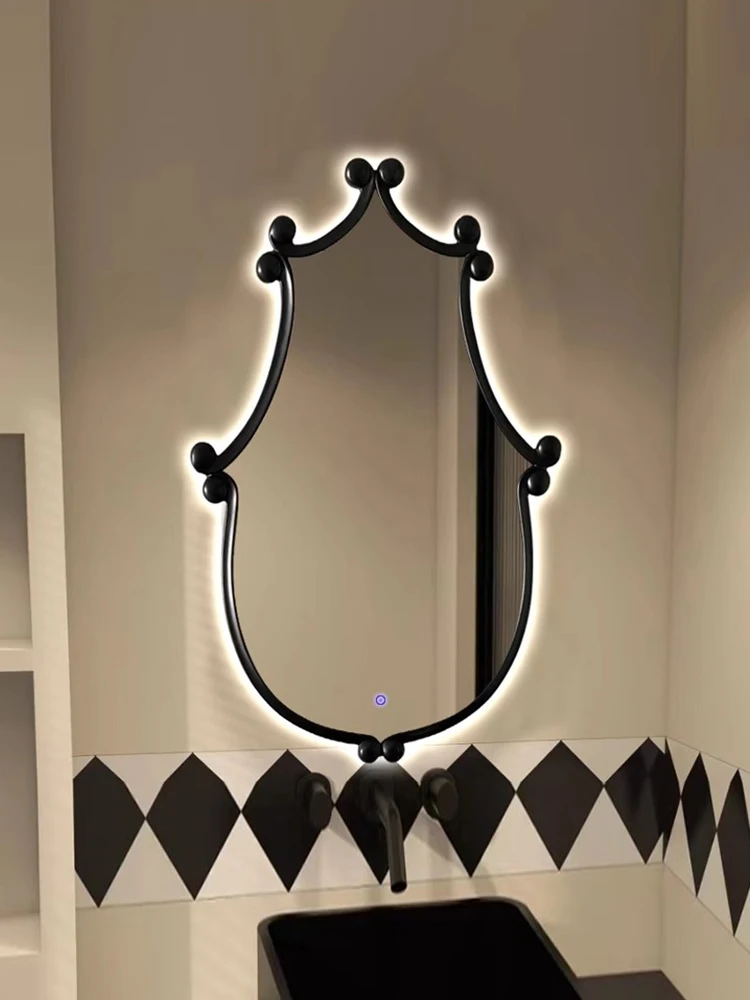 Simple washstand anti-fog mirror, intelligent wall r with lamp special-shaped irregular bathroom