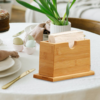 Bamboo Napkin Holder Toilet Paper Storage Holder for Restaurant Car Home