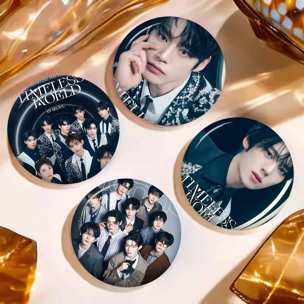 Korean boy band Z-Z-ZB1 Kpop Group 32/44/58mm Round Cartoon Brooches Handmade Pins for Backpack Jewelry Accessories Gifts