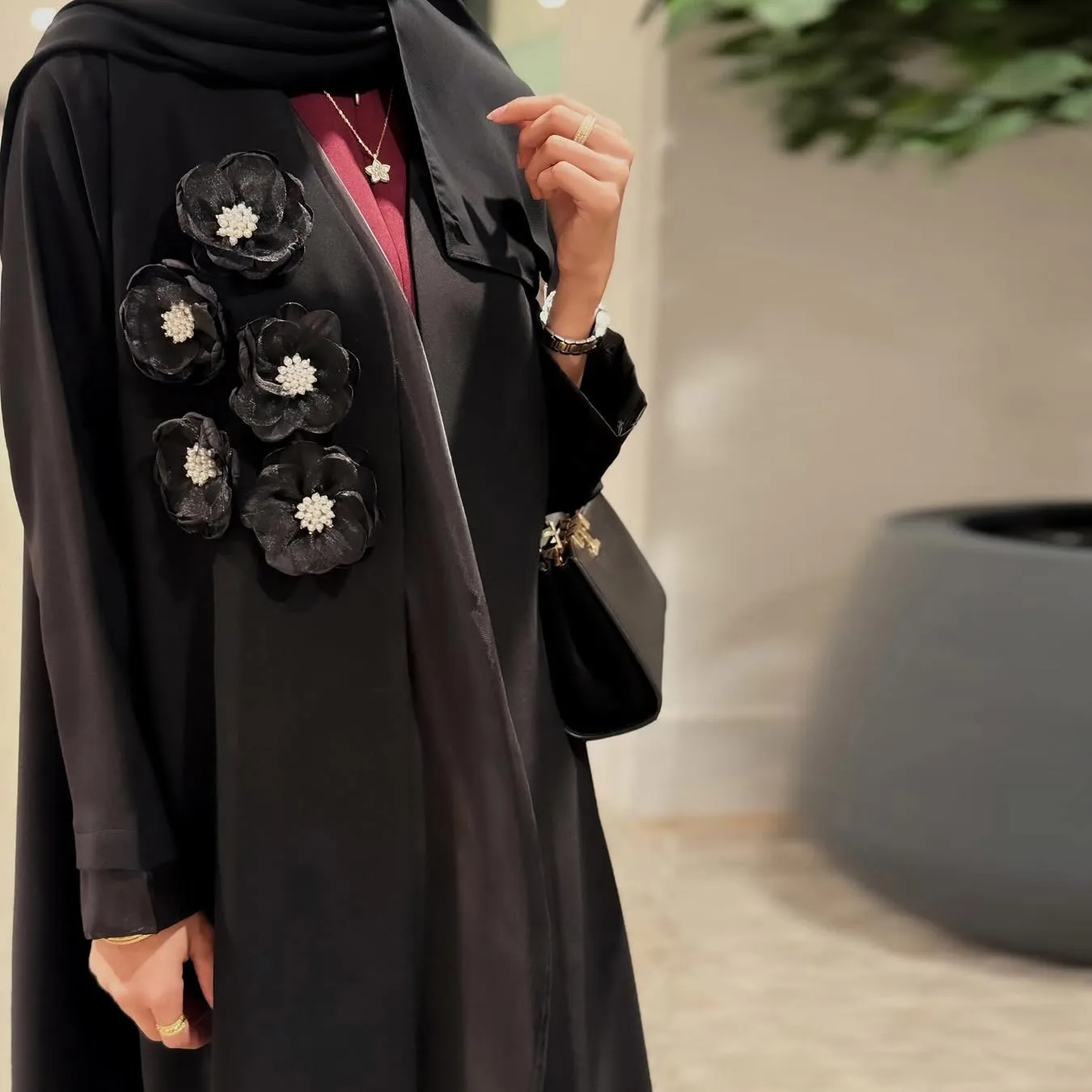 Eid Abayas pour femmes fleur Kimono Cardigan Robe musulmane dubaï ouvert Abaya turquie caftan Kebaya Islam Jalabiya Femme Robe Robe