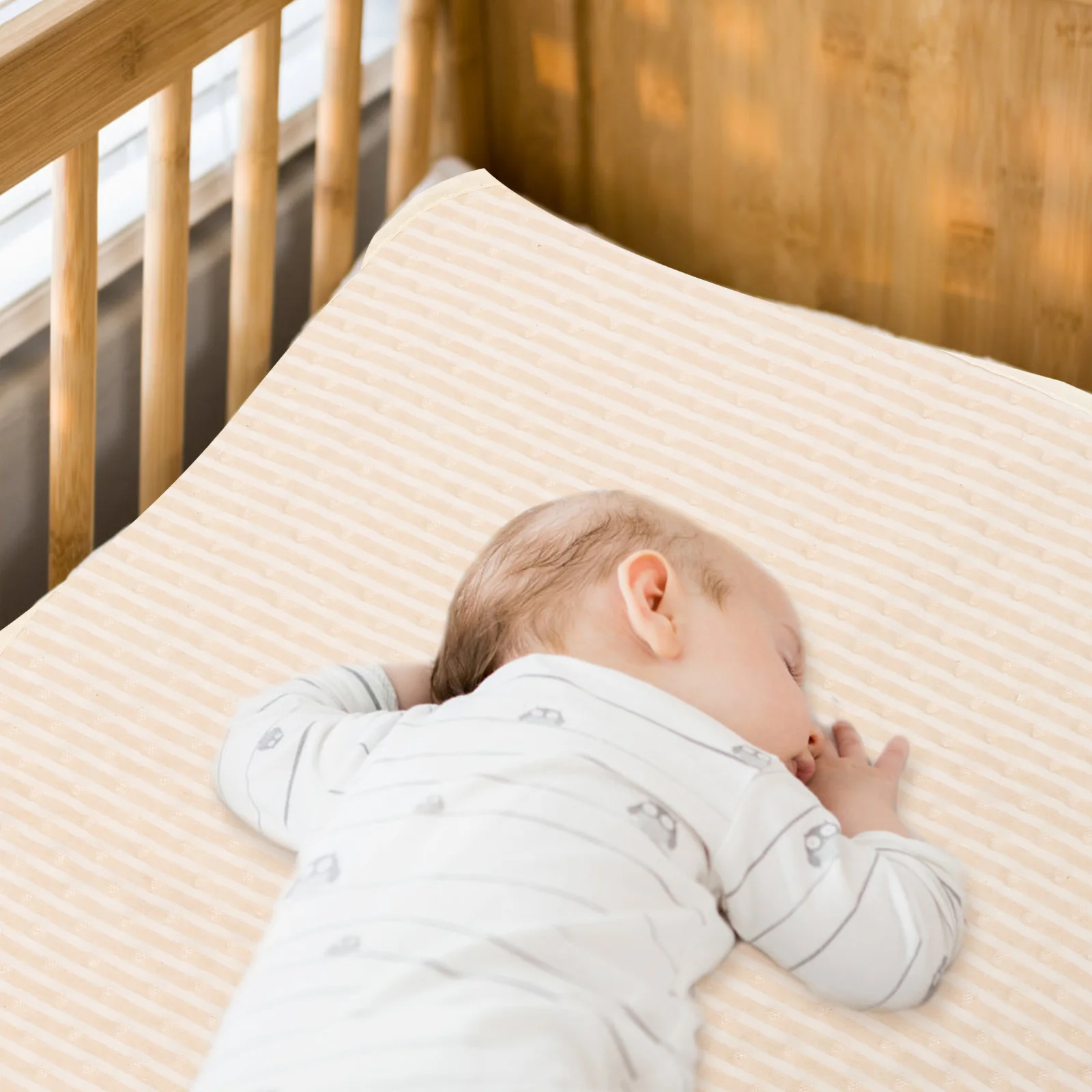 

Skin-Friendly Waterproof Baby Pad Washable Cotton Changing Mat Play Piss Foldable Toddler Bedside Bany Clean for Newborn