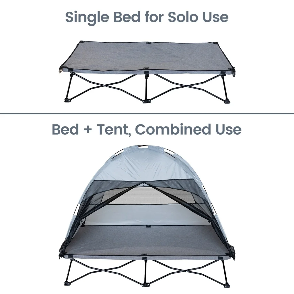Protable Toddler Travel Bed with Tent: Foldable Kid Cot Tent for Family Camping Hiking