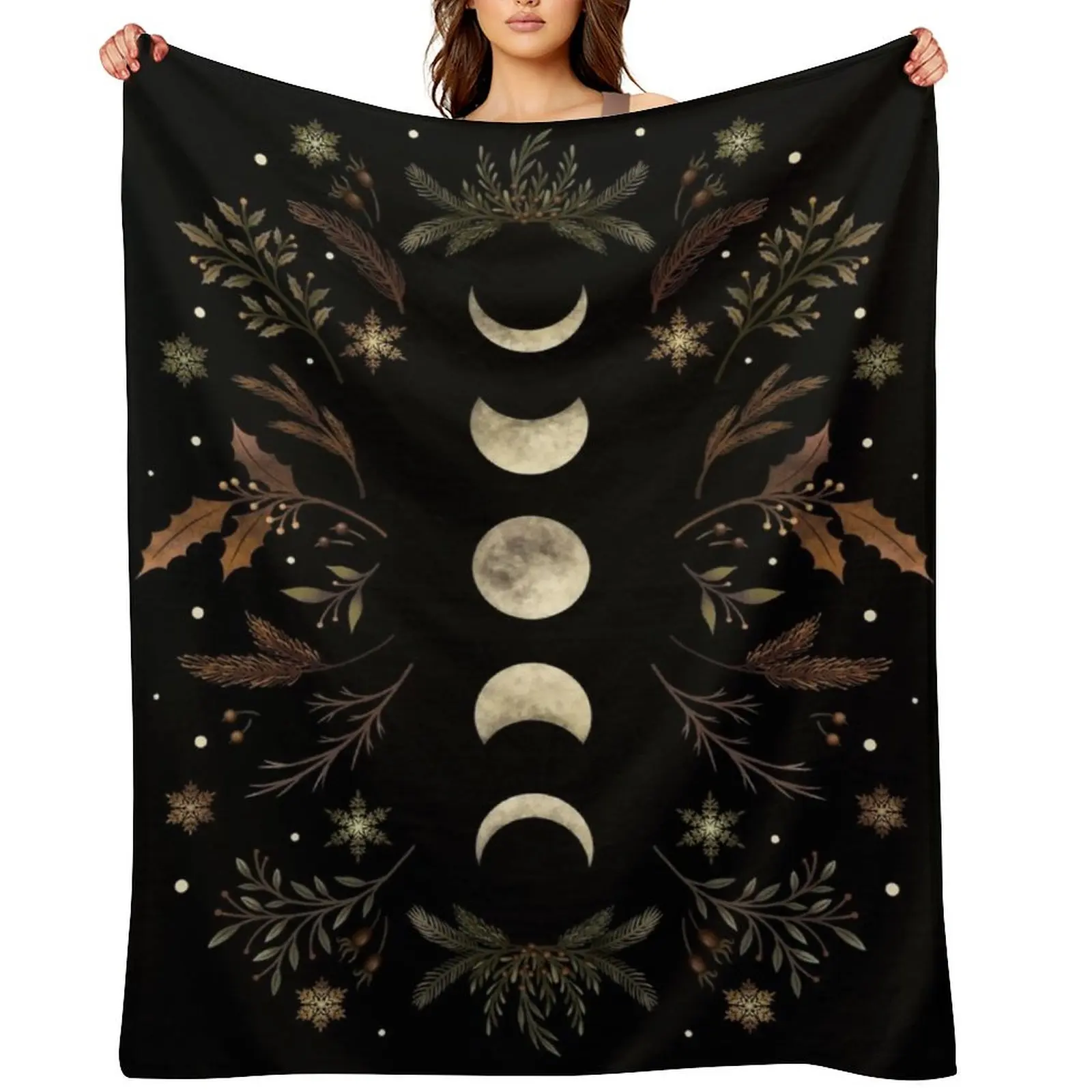

Moonlit Garden-Winter Brown Throw Blanket Bed Fashionable Polar Thin Weighted Blankets