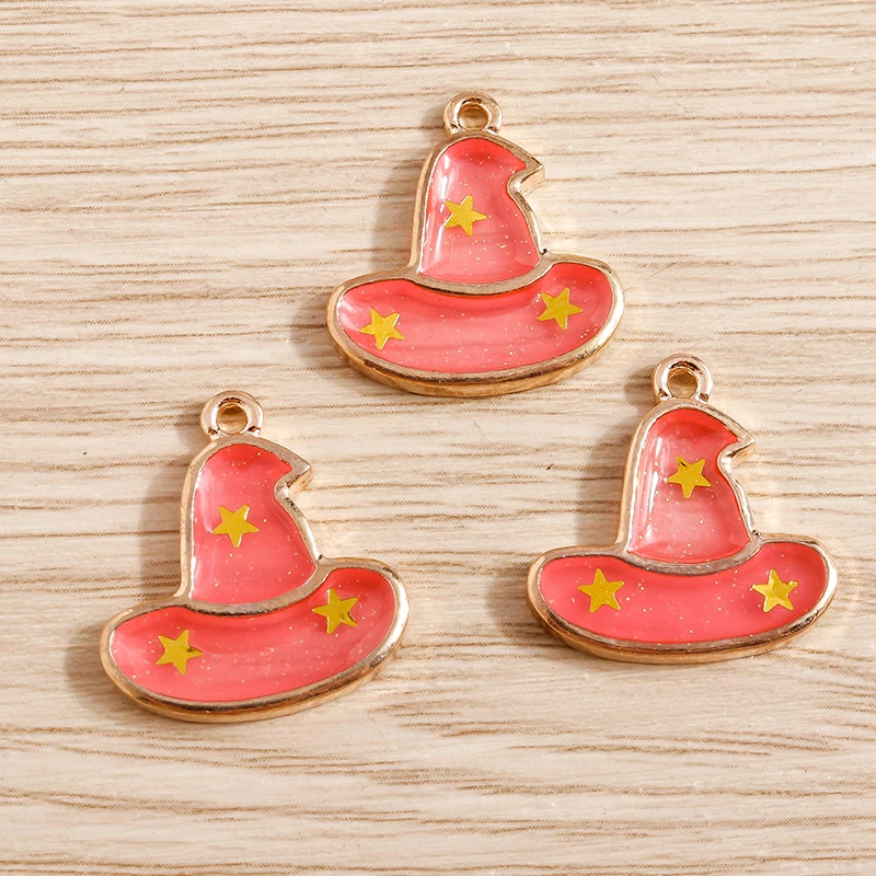 10 stücke mischen niedlichen Acryl Halloween Kürbis Hut Geist Charms Anhänger für Schmuck machen Tropfen Ohrringe Halsketten Armbänder DIY Geschenk – Detail 12