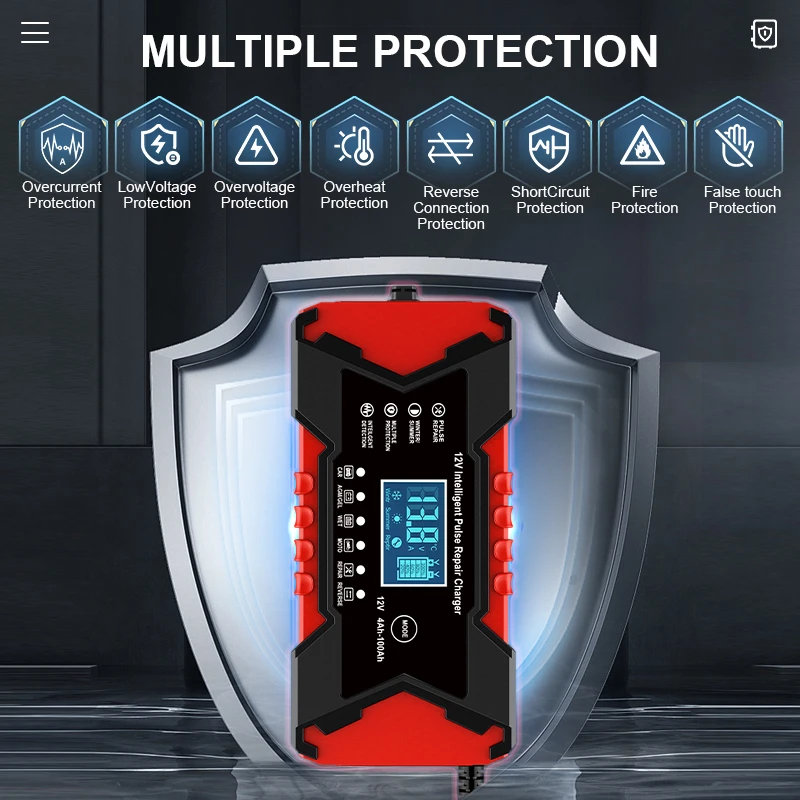 6A 12V Household Storage Battery Chargers For AGM Gel Lead AcidBatteries Charging Intelligent Pulse Repair Car Battery Chargers