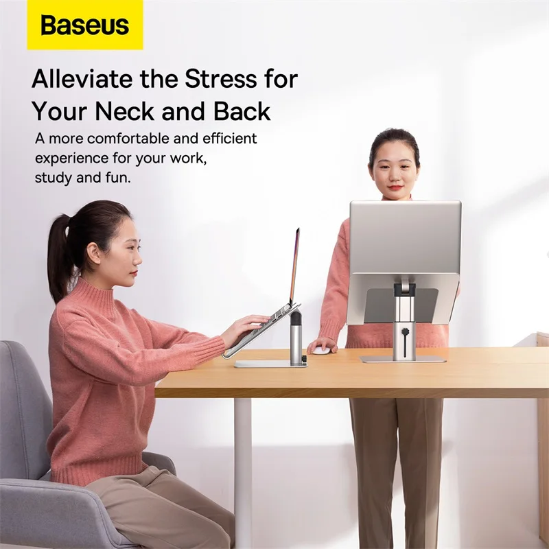 Baseus Laptop Stand Adjustable Non-slip Desktop Laptop Holder Aluminum Alloy Notebook Stand For Laptop Macbook Tablet