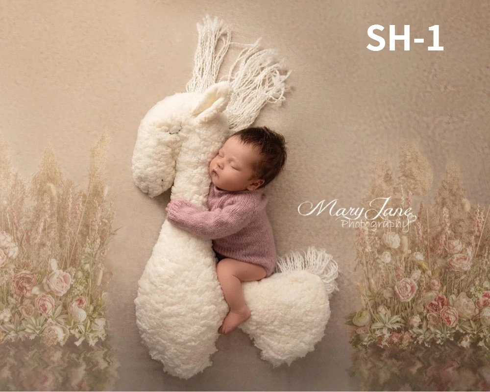 Newborn Photography Props Unicorn Posing Horse Pillow Cushion Blanket Backdrops Photo Studio Photo Mat Cute Plush Doll Decor