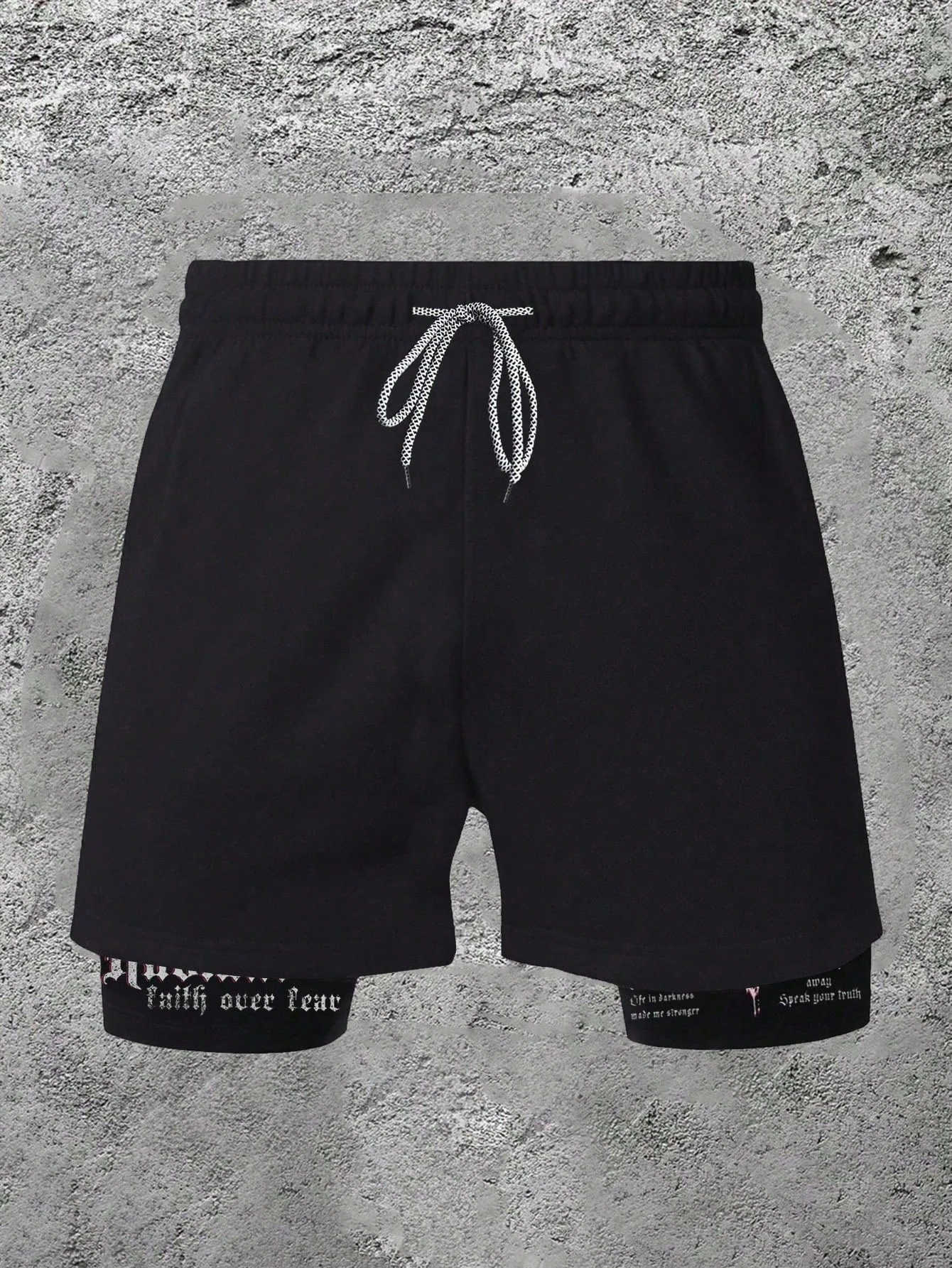 شورت رجالي كاجوال بتصميم اثنين في واحد، مسامي ومريح، بسيط بقصة ضيقة، شورت جري ثنائي في واحد عالي الأداء