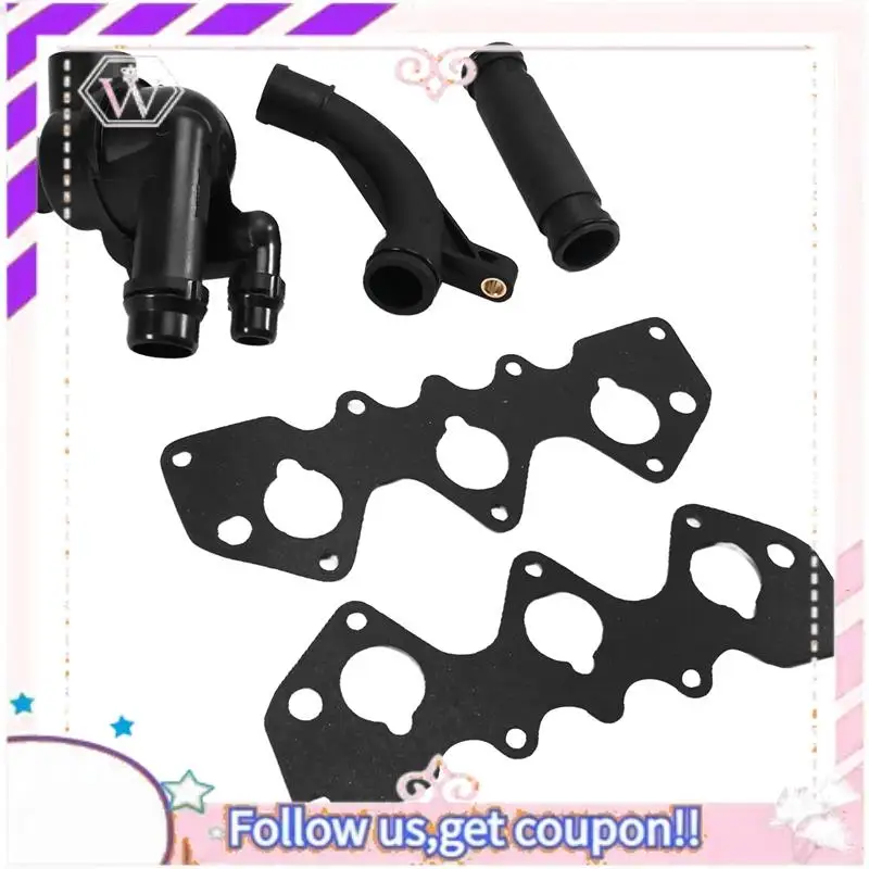 Kit de codo y tubo de termostato de refrigerante para coche, fácil de usar, para Land Rover Freelander 2002-2005 PEP101970L PEP103580 PEM000030 LKJ1009