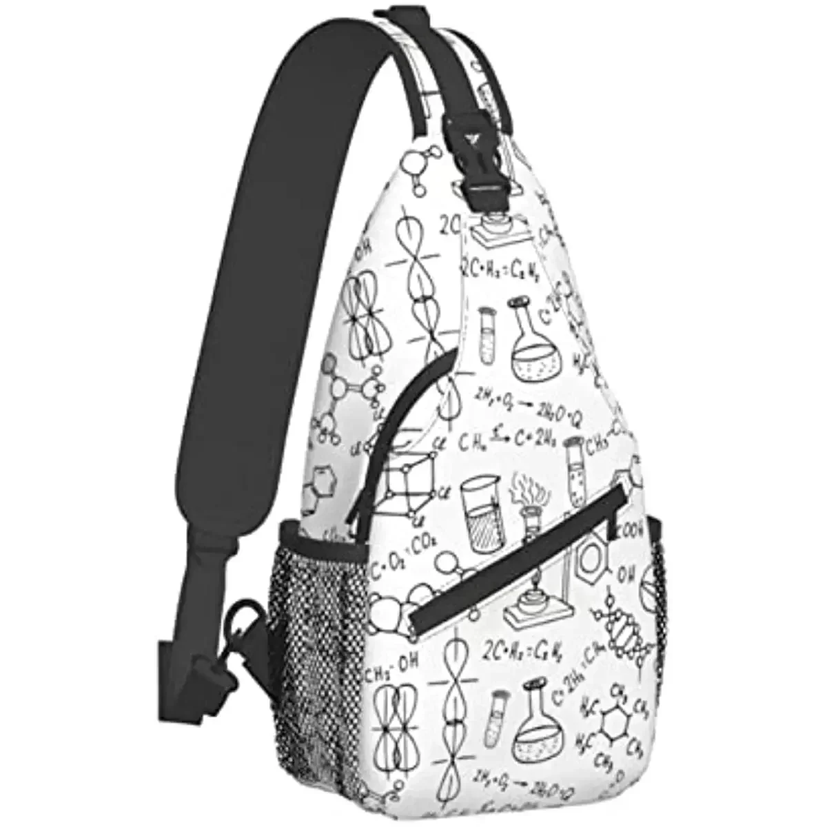 Chemistry Print Cross Chest Bag Diagonally Multipurpose Crossbody Shoulder  Travel Hiking Daypack Casual Polyester