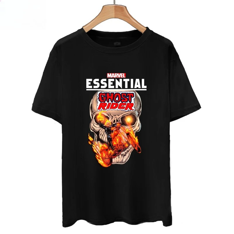 

Marvel Ghost Rider Superhero Joint Summer Comfort Short Sleeve Sports Casual Popular Short Sleeve Half Sleeve T-Shirt Trend Top