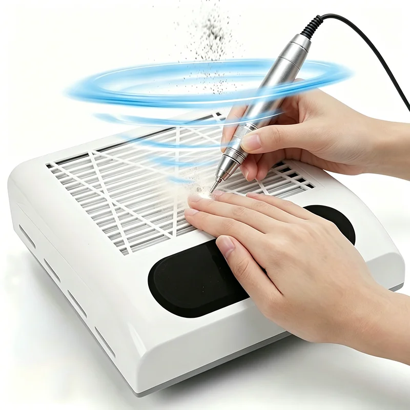 Professional Nail Dust Collector Vacuum - Low Noise Manicure Dust Extractor with Strong Suction Fan for Nail Salon & Home Use