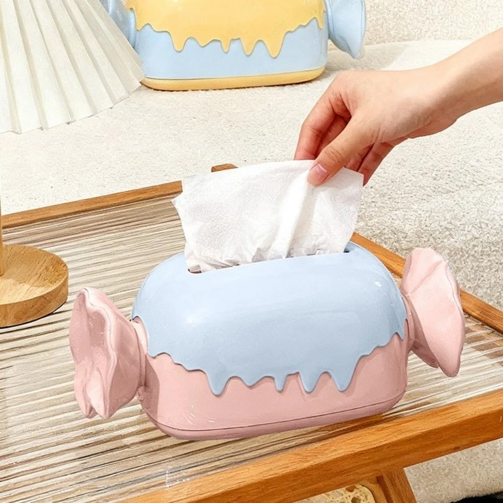 

Tabletop Decor Cartoon Candy Tissue Box Decorative Large Capacity Paper Container Plastic Exquisite Tissue Box Storage Function