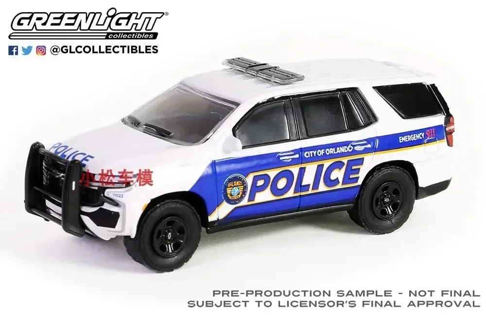 1:64 2022 Chevrolet Tahoe Polizei Verfolgung Fahrzeug Diecast Metall Legierung Modell Auto Spielzeug Für Geschenk Sammlung