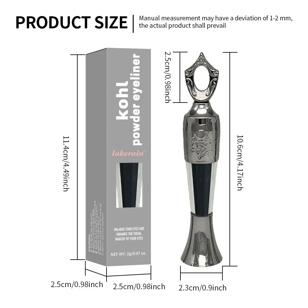 Retro Flasche Pulver Eyeliner 2 Farbe Mineral Pulver Eye Liner Stick Wasserdicht Langlebig Schwarz Kohl Lidschatten Kein Verschmieren Make-Up