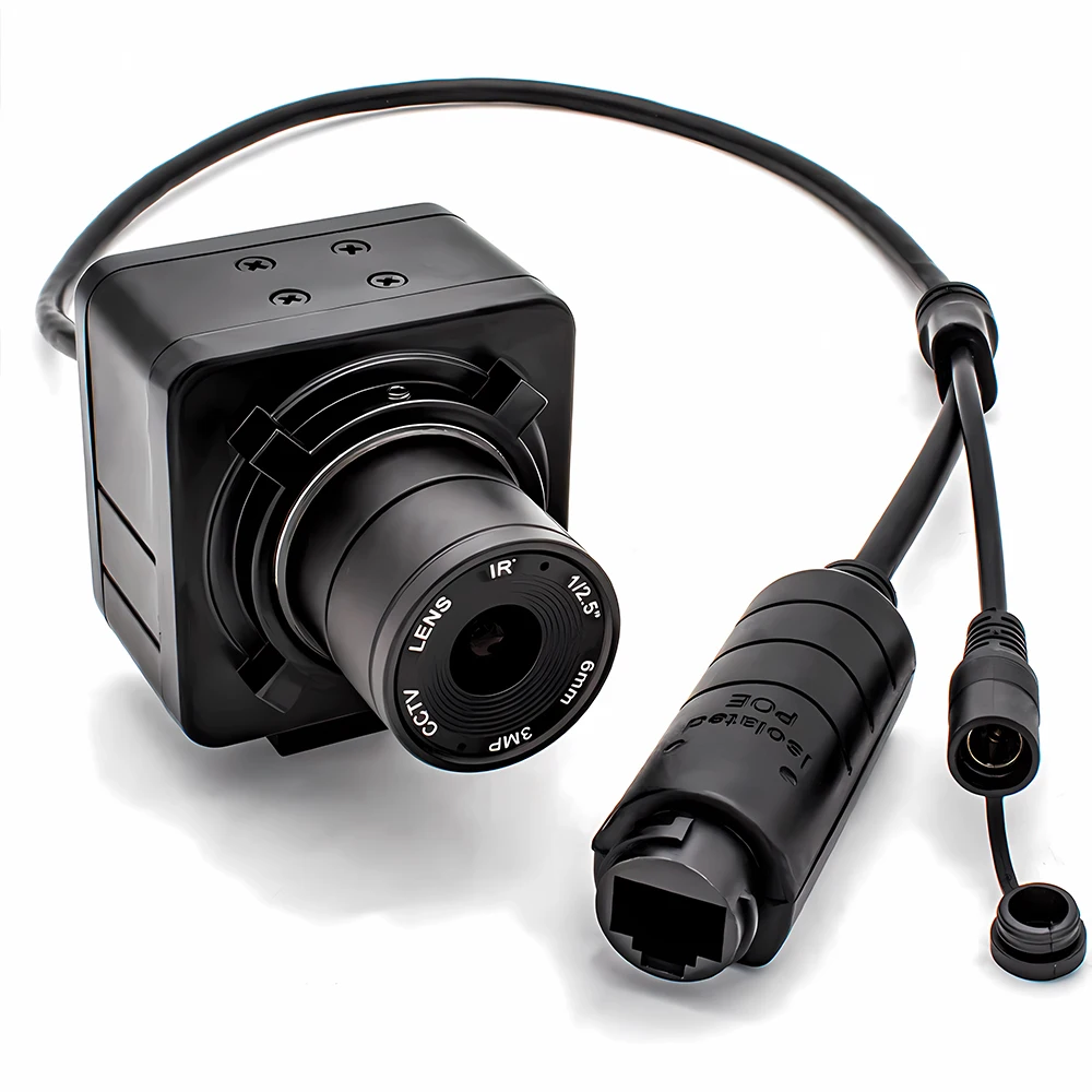 WGWK 4K 8MP Surveillance IP Camera Onvif Fixed Focus Lens POE48V Digital Live Stream MINI Metal Box Security Industrial Webcam