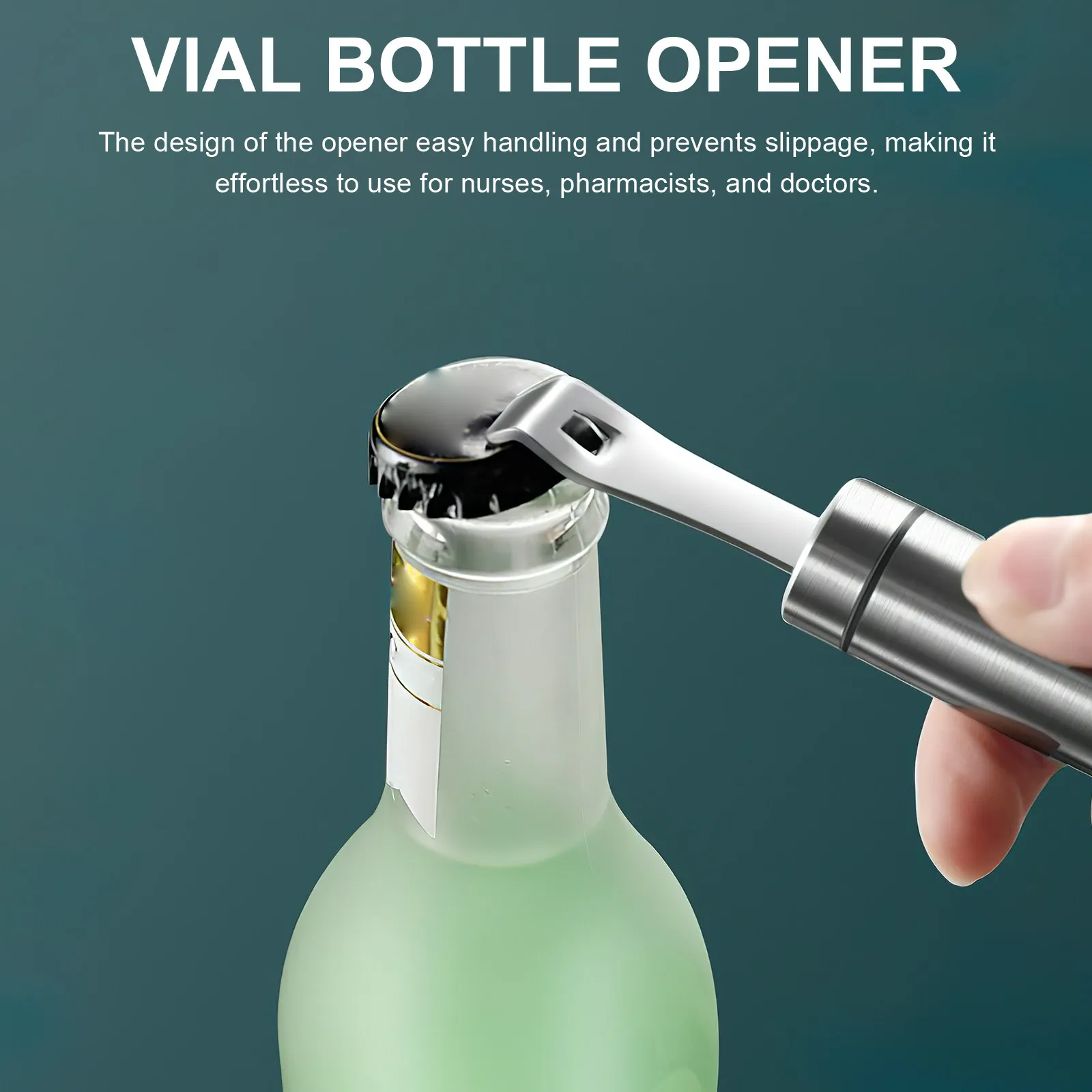 Stainless Steel Vial Opener Bottle Breaker Ergonomic Non-Slip Grip Nurse Pharmacist Tool Portable Mini Vial Opening Tool