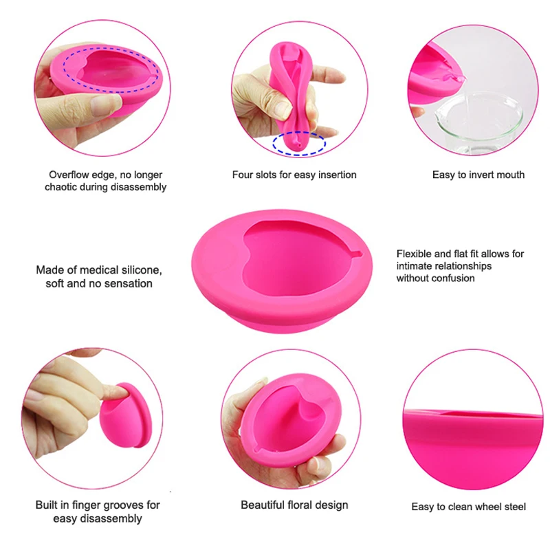 1 Pcs Silicone Flat Fit Design Extra Thin Reusable Silicone Menstrual Disc For Women Menstrual With Pull Tab Sterilizing