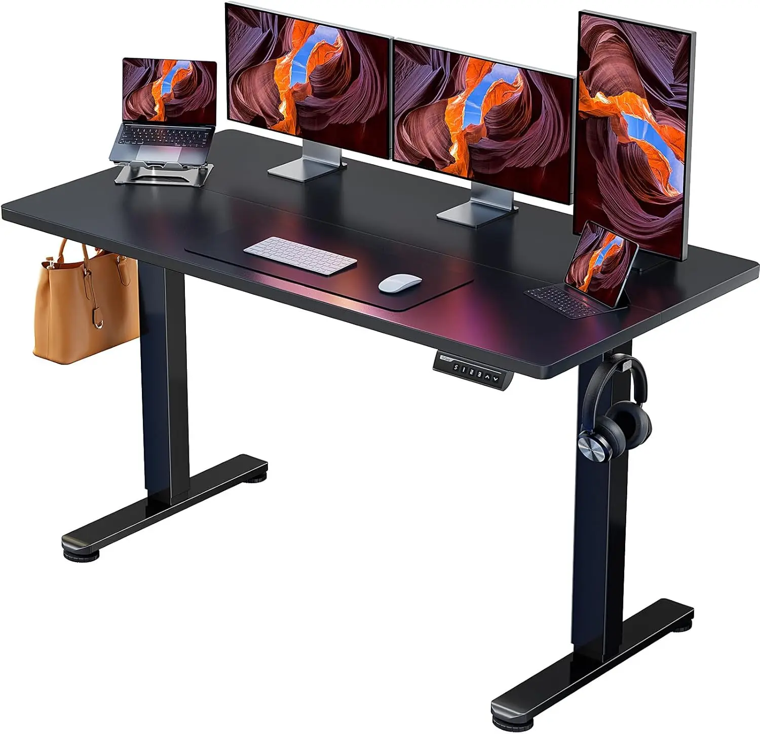 

ErGear Height Adjustable Electric Standing Desk, 55 x 28 Inches Sit Stand up Desk, Memory Computer Home Office Desk (Black)