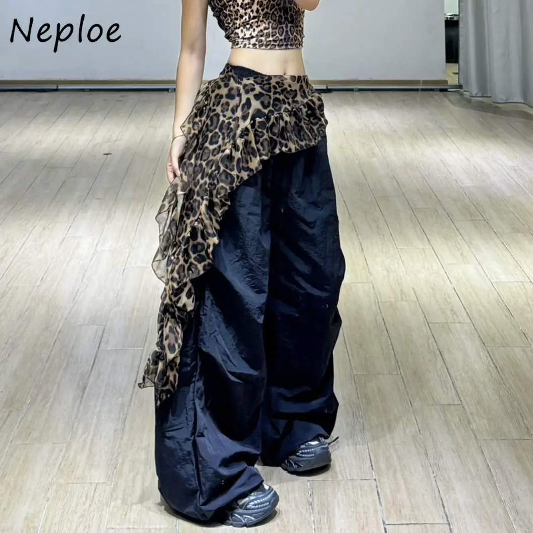 

Neploe Новая трапециевидная складная занавеска Faldas Spice Girls Винтажная леопардовая юбка с оборками на шнуровке Модная горячая распродажа для женщин Falda