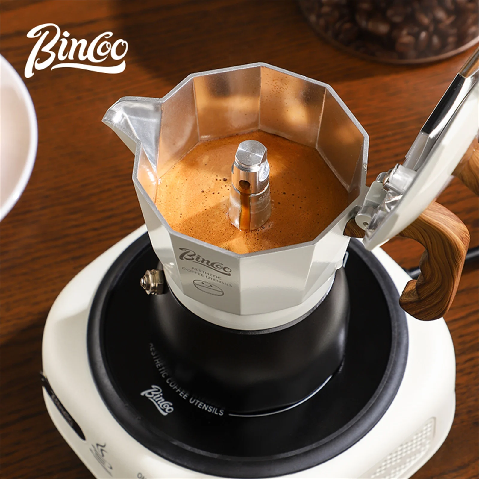 

Bincoo Dual Valve Moka Pot Espresso Mocha Pot Cuban Coffee Machine Hand Brewed Coffee Pot Italian Home Outdoor Barista Tools