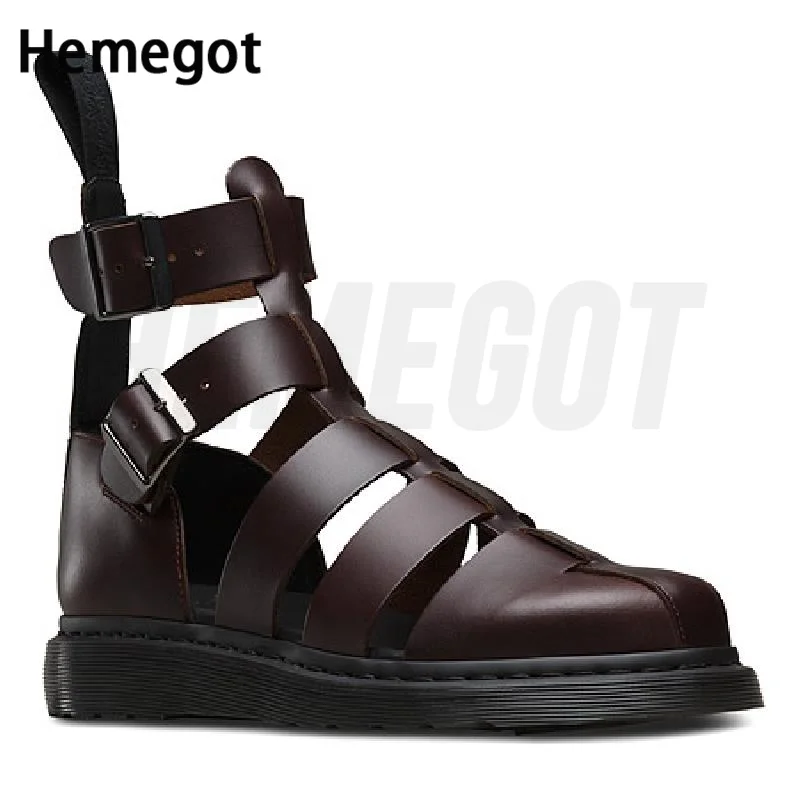 

Thick-Soled Heightened Baotou Roman Sandals Men's Summer Handmade Personality Men's High-Top Cowhide Men's Breathable Shoes