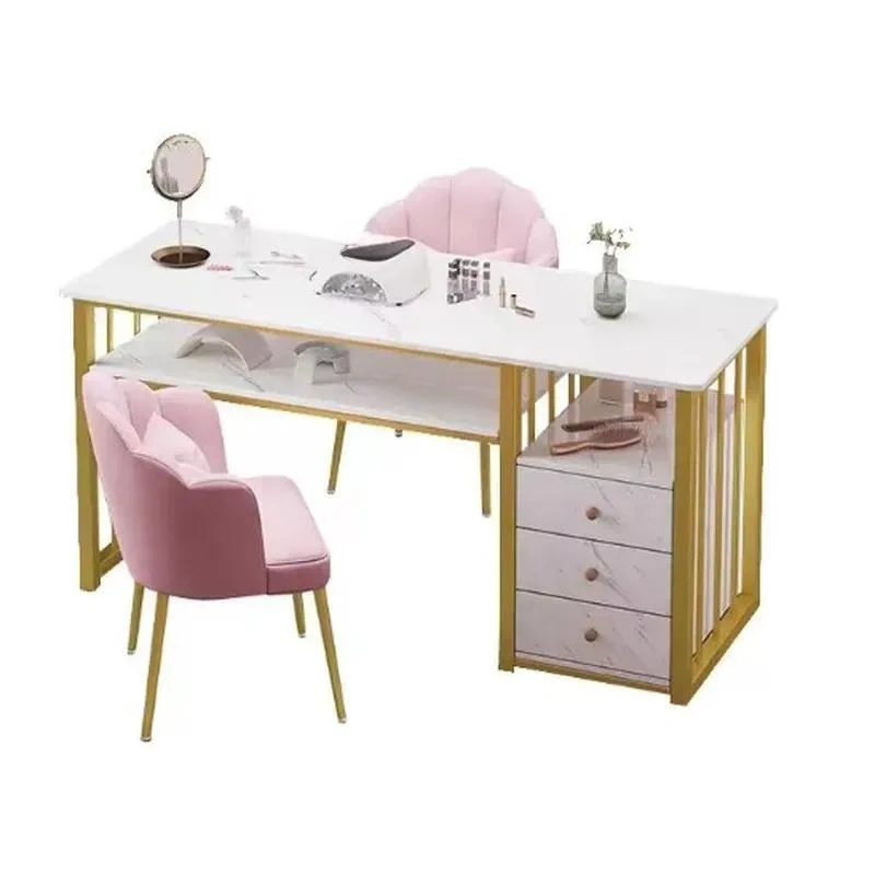 Modern Metal Manicure Table Multifunctional Design Suitable for Commercial Beauty Salons