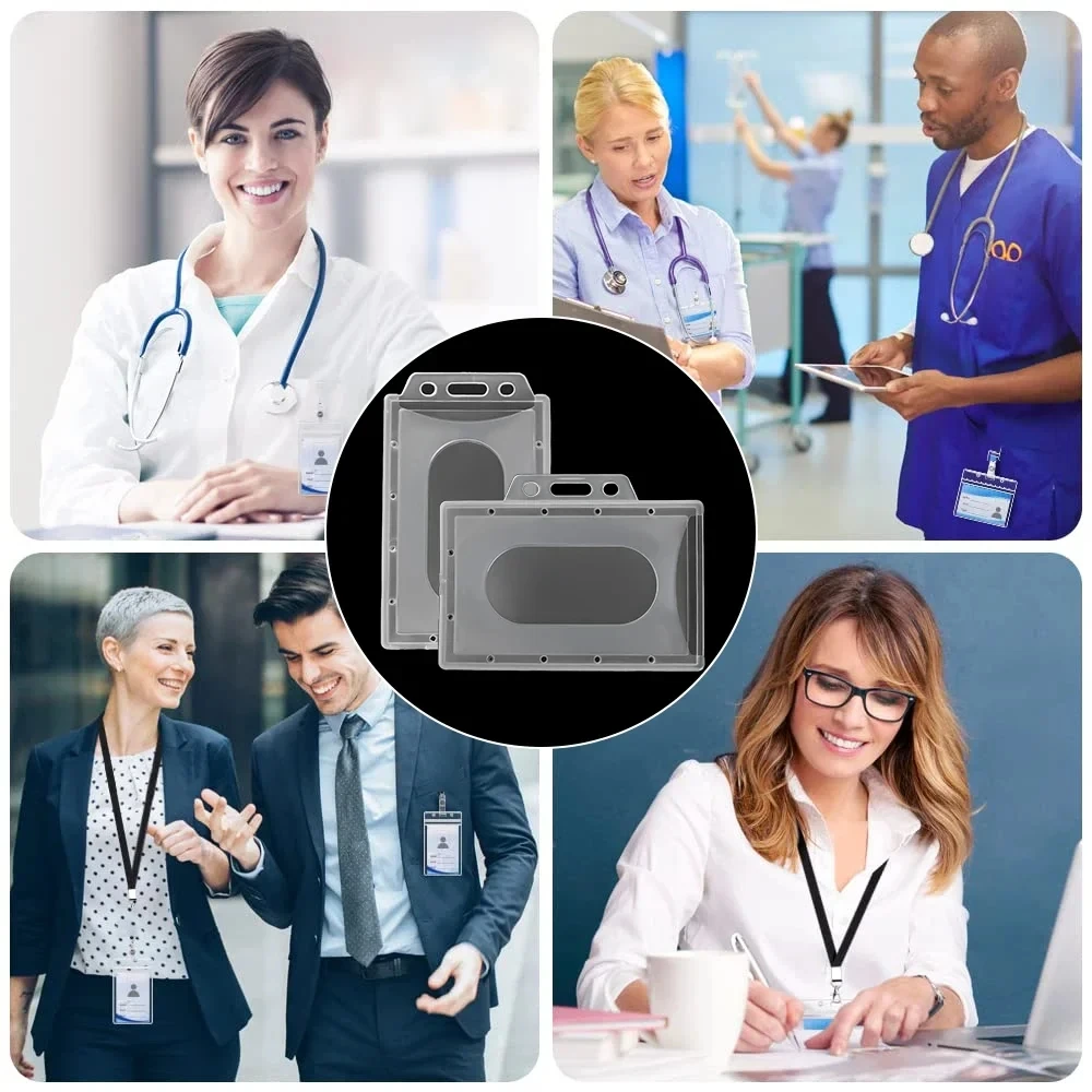 20/5/1 Uds. Portatarjetas de identificación de PVC de plástico transparente resistente al agua, funda transparente para tarjetas de visita para la escuela y la Oficina