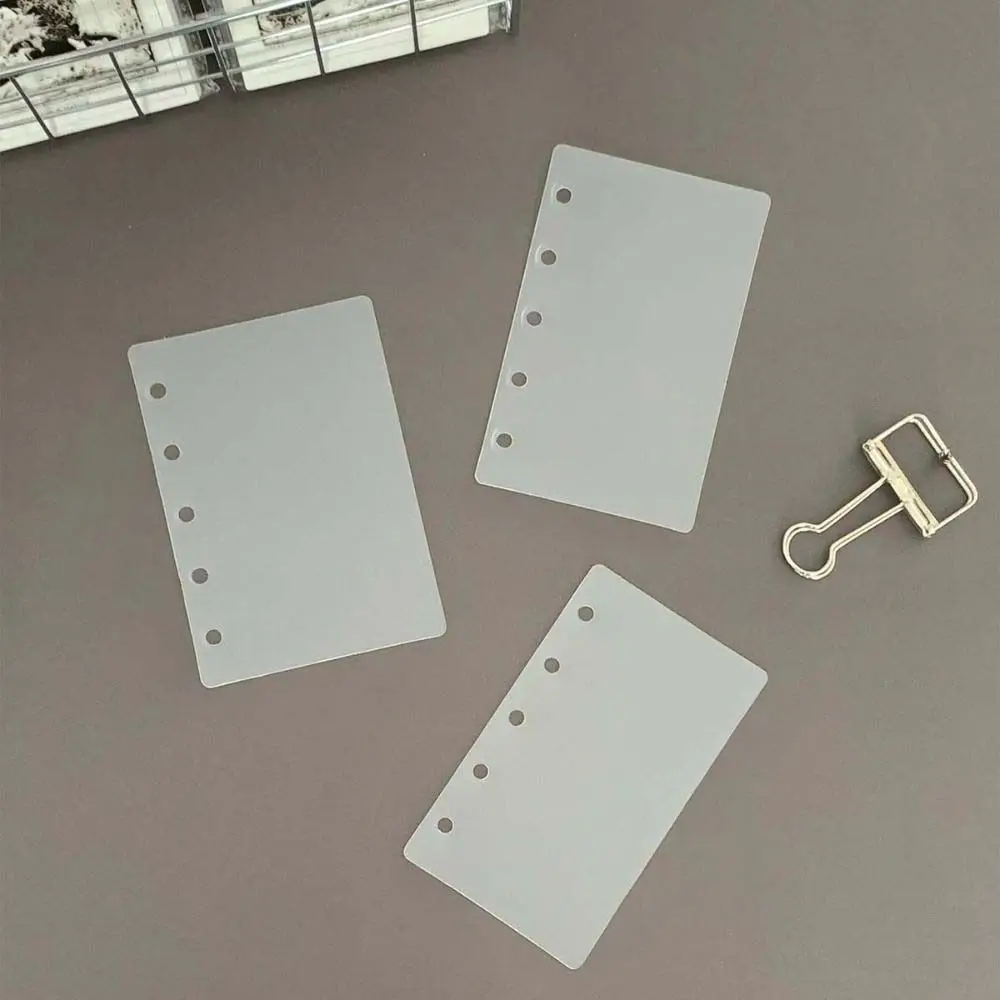 10 шт., прозрачная сменная бумага для блокнота с отрывными листами, 5 отверстий, M5 A8, спиральная переплетная разделитель страниц, файлы для отчетов, переплет из полипропилена