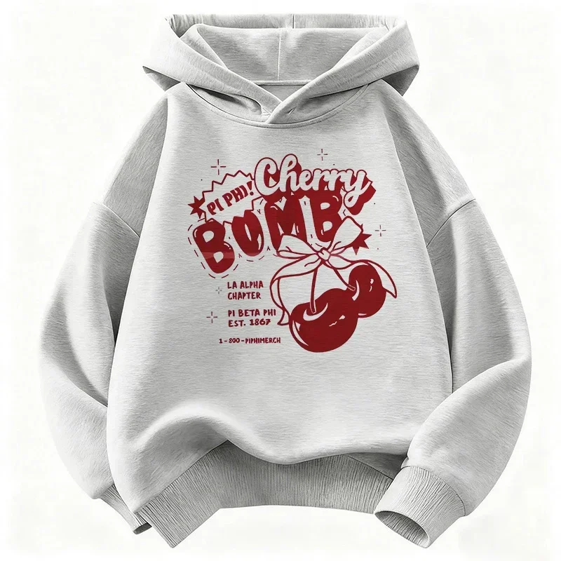 2026 Y2k Girls Hoodie Cherry Design Children's Sweatshirt Cute Hoody for Boys Girls Autumn Winter Casual Hoodies Kids