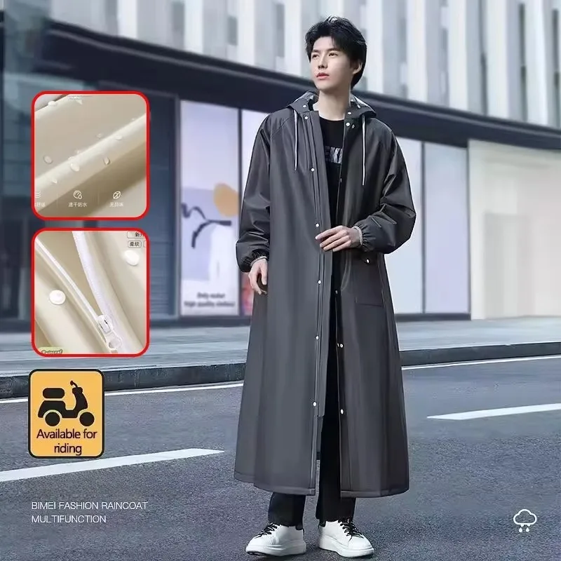 Men's Raincoat Long Full MTB Road Bicycle Single Ride EVA Body Waterproof Raincoat Lengthen Brim  Raincoat