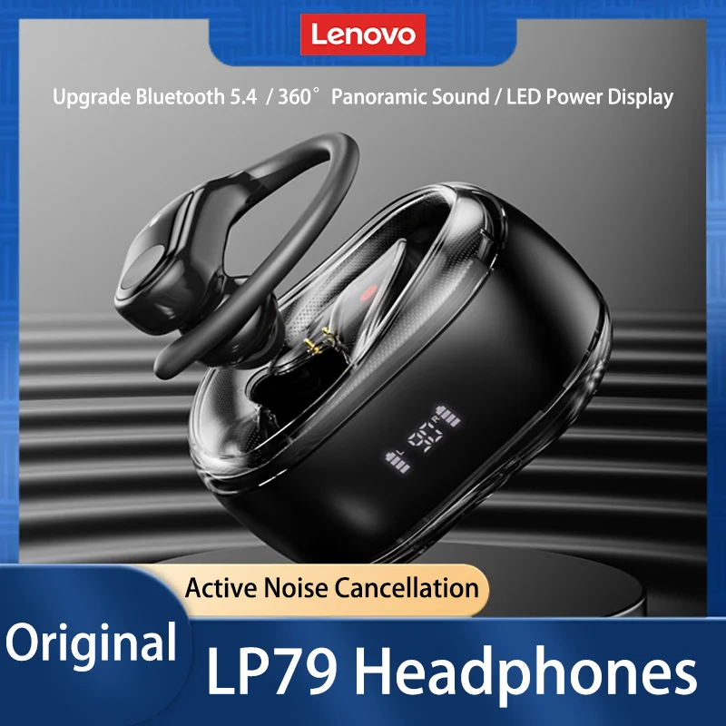 

New Lenovo LP79 Bluetooth V5.4 Earphones Noise Reduction With LED Power Display Earbuds 9D Surround Sound Portable Headphones