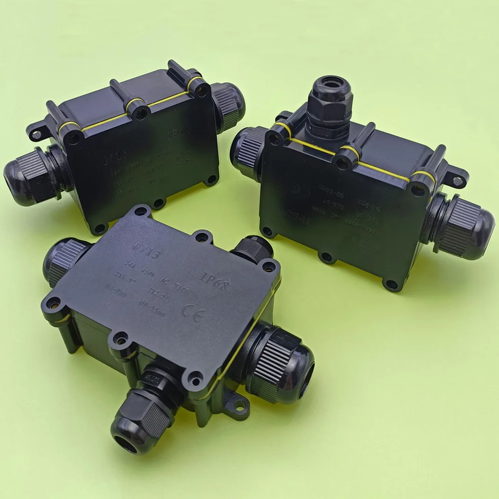 

IP68 450V 24A Waterproof Junction Box Electrical 2/3/4/5/6 Way Enclosure Block Cable Connecting Line Protection for Wiring Acces