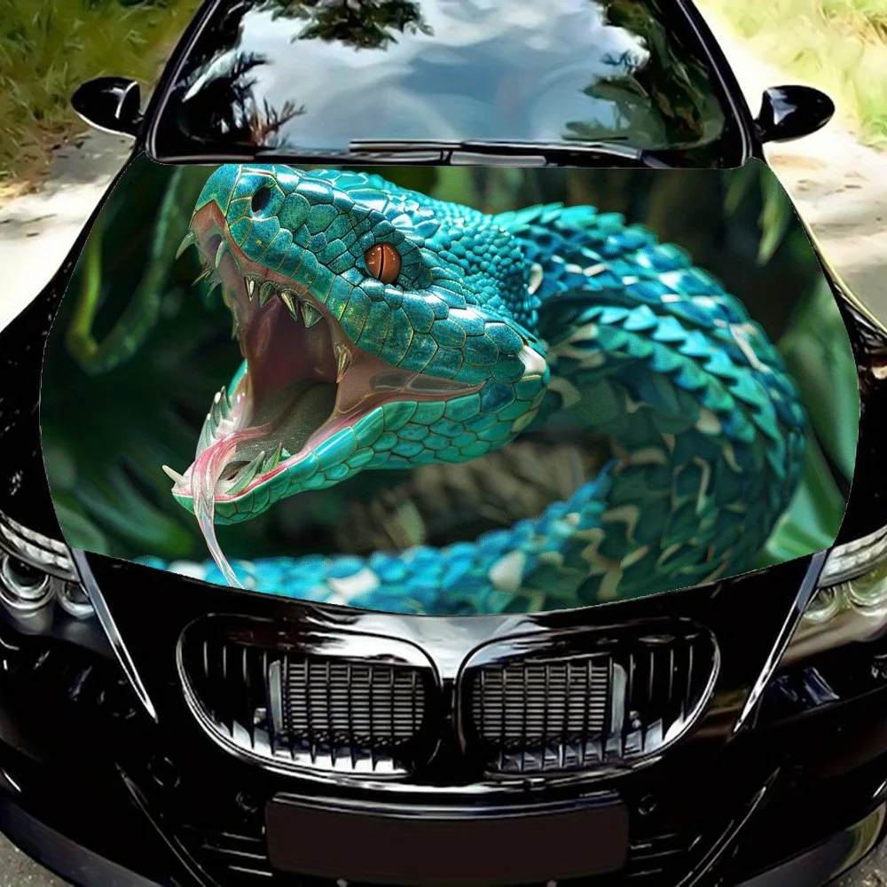 

Personalized Venomous Snake Car Engine Hood Sticker, Waterproof Self-adhesive Vehicle Vinyl Wraps Decal, Personalized Auto Exter