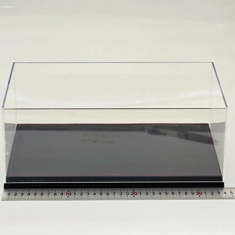 

1:18 Acrylic Display Case with Leather/Carbon Fiber Base Dustproof Transparent Model Car Box High - quality acrylic 34CM