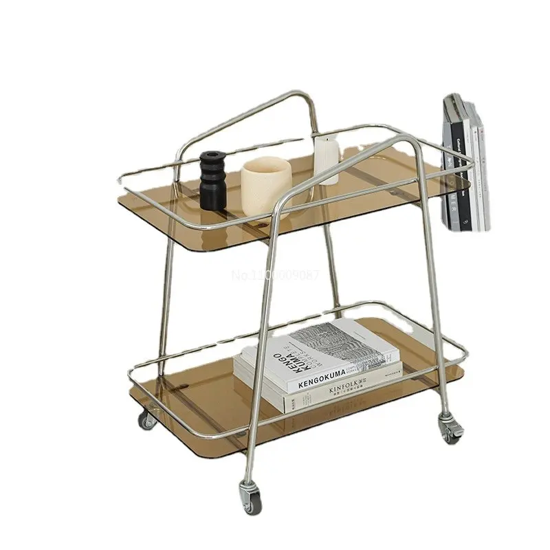 

Nordic luxury stainless steel cart Simple household storage dining car commercial hotel cart wine cart bar cart عربة تقديم