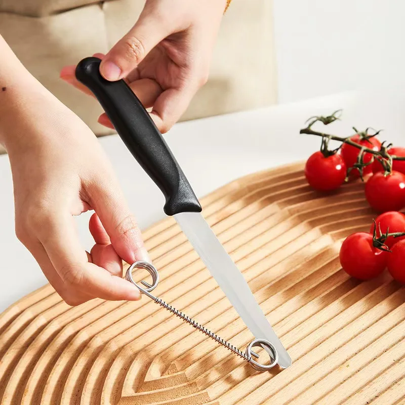 Peeling knife 2-in-1 adjustable slicer stainless steel steak round head multifunctional small knife fruit knife