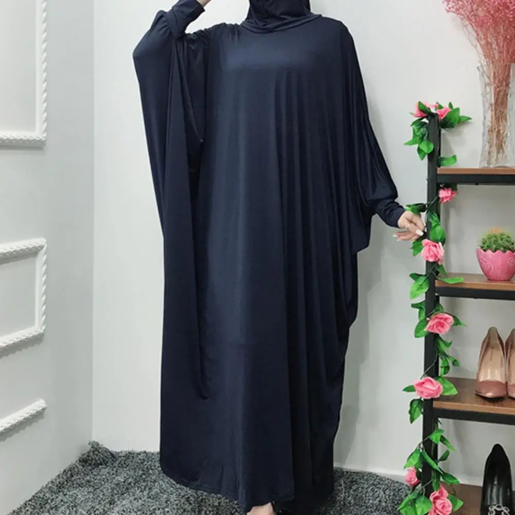 Vestido de Hijab musulmán con capucha para mujer, ropa de oración Eid de Ramadán, de cobertura completa Hijab, bata modesta de Dubái islámico Niqab