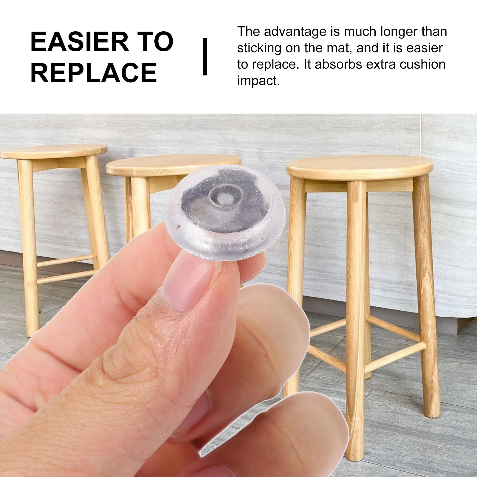20 Uds. De cubiertas blancas para patas de silla, Protector de manga para pies, almohadilla para pies de muebles, Gel de sílice