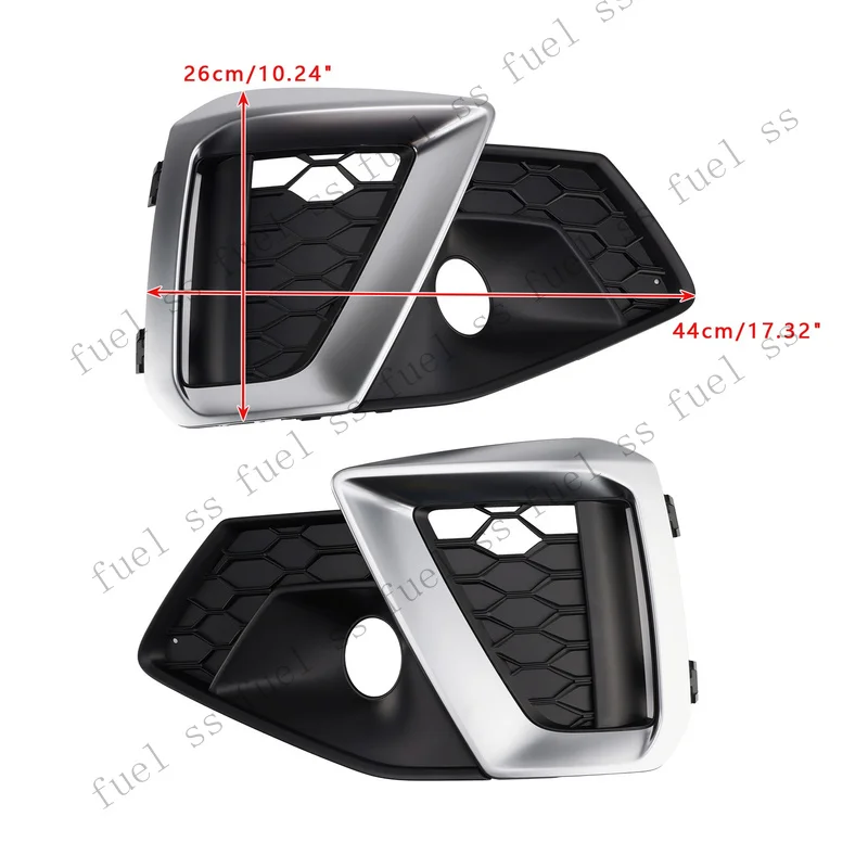 S+ Silver Front Bumper Lower Fog Grille Cover For Audi A4 B9.5 S-Line 2020-2024 ZA