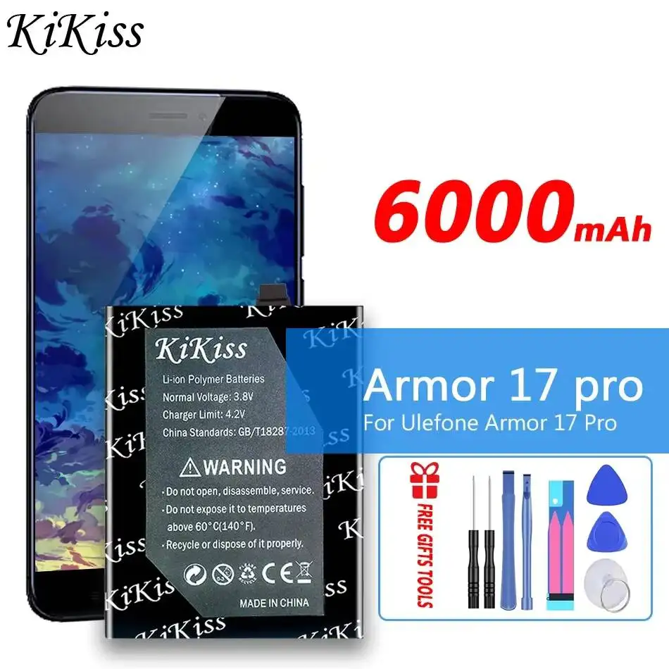 

Аккумулятор для мобильного телефона 6000 мАч для Ulefone Armor 17 Pro, высокая совместимость