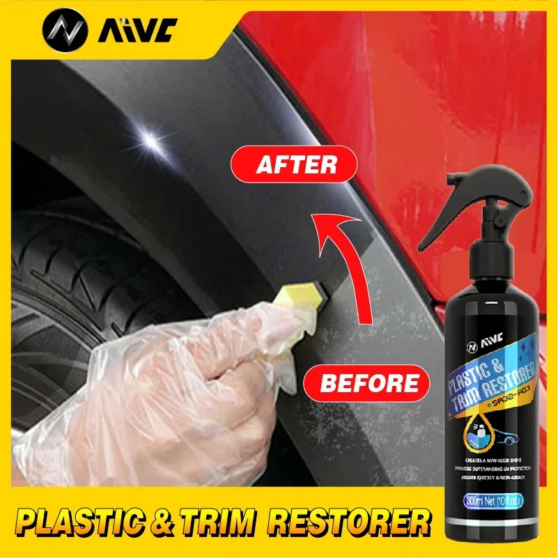 Restaurador de plástico Aivc para coche, embellecedor Exterior de goma y plástico, recubrimiento de espalda a negro, limpieza automática, brillo