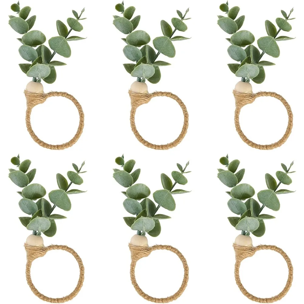 

Napkin Rings Set of 6, Easter Napkin Rings, Wood Bead Farmhouse Napkins Rings for Weddings Christmas Party and Easter Tab