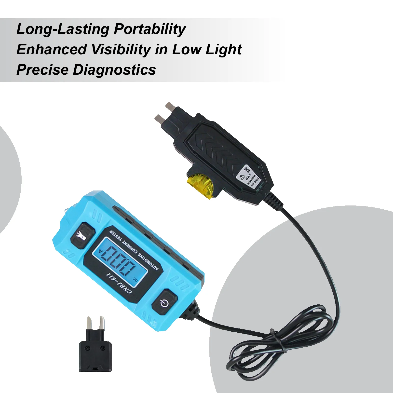 

Auto Short Circuit Finder Circuit Fault Probe Tester 20A 48V Automotive Relay Fuse Chip Detector High-precision Current Tester
