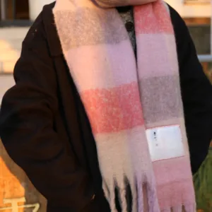 Lenço de inverno feminino original estúdios cachecóis estilo 2024 preto envoltório arco-íris azul colorido amarelo cachecol presente de natal 8 principais vendas cachecol verde e amarelo - №5