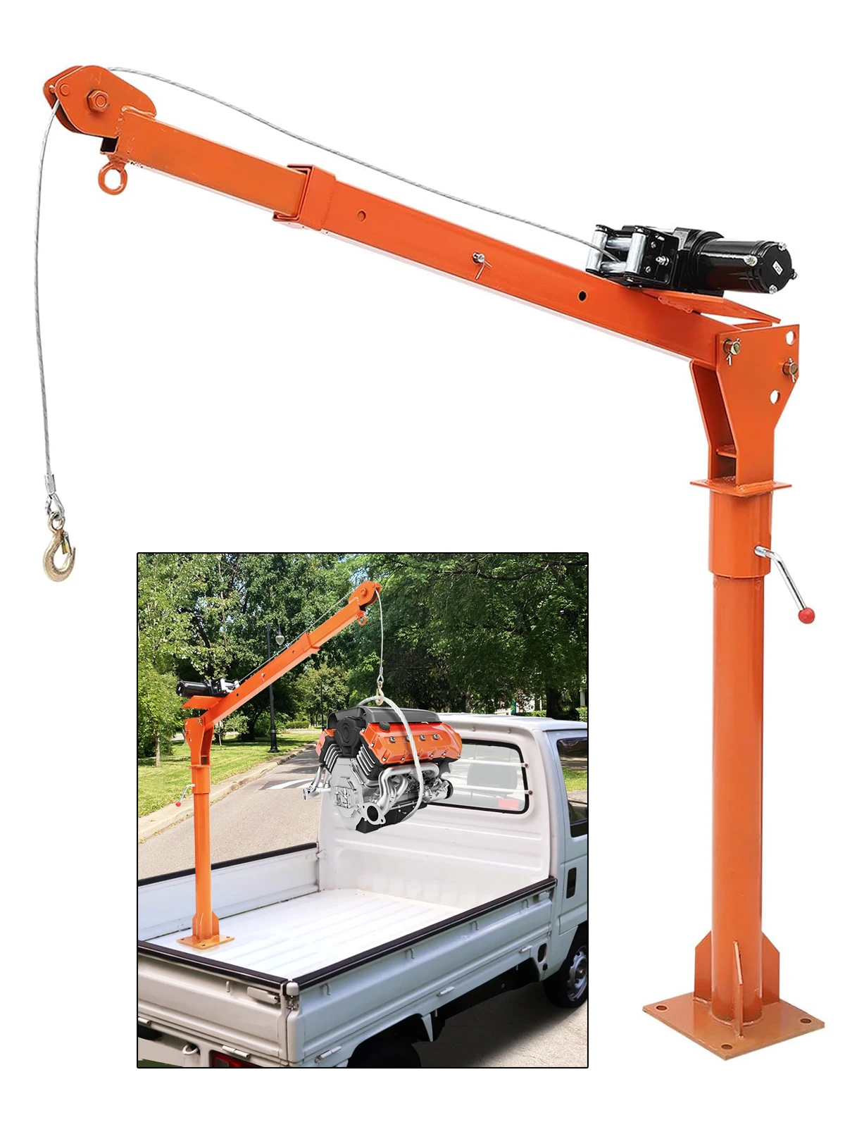 Camión Grúa 360 °   Polipasto de cama de recogida giratorio de acero resistente para manipulación de materiales de elevación industrial, grúa hidráulica/eléctrica