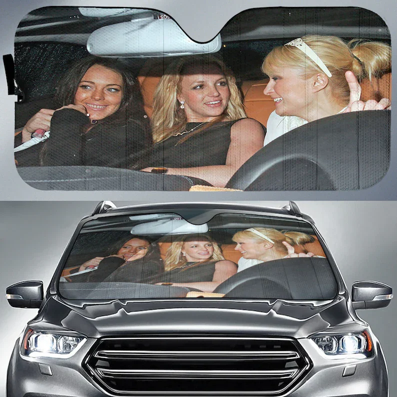 Paris Britney Lindsay Heat Car Sun Shade Iconic Car Accessories 2000s, Car Sun Shade, Car Sun Shade, Car Windshield, Car One