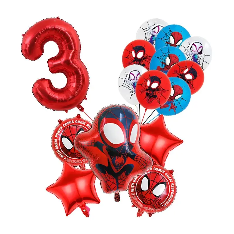 Spidey und seine erstaunlichen Freunde, Geburtstagsparty-Dekoration, Jungen, Spidey-Thema, Geschirr, Tassenteller, Spiderman-Ballon, Partyzubehör