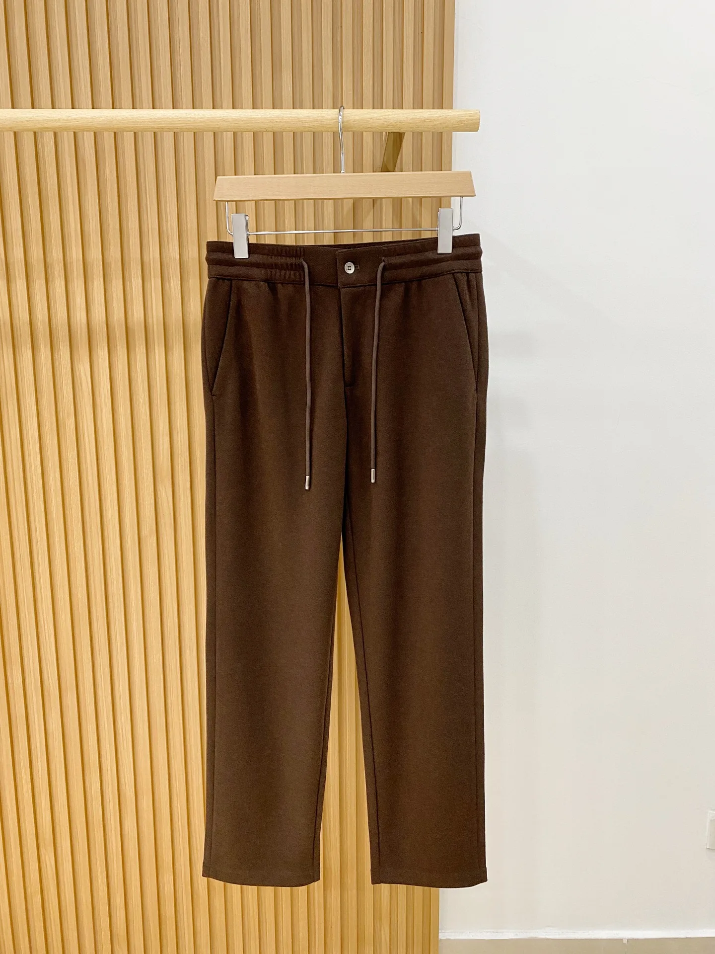 SIJITONGDA 2026 New men's straight leg pants, cashmere wool blend fabric, elastic waist drawstring, size M-3XL