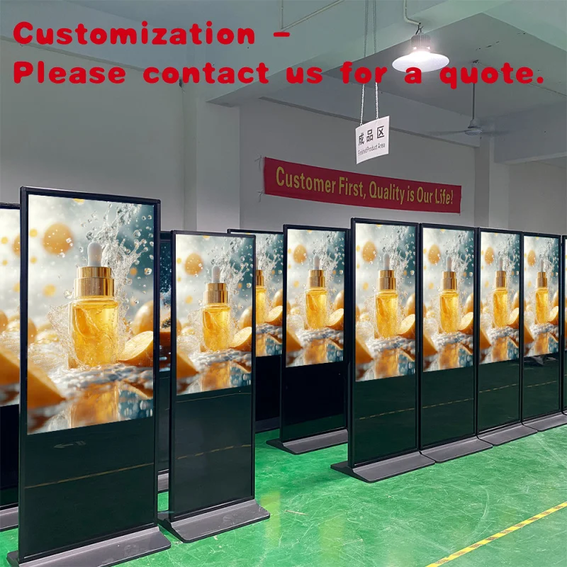 Kiosk Shopping Mall Digital Signage Displays with Clo custom.HDFocus 32 to 75 Inch Indoor Advertising Screen LCD Totem